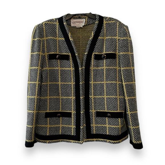 80s Vintage Castleberry London New York tweed blazer coat - Picture 2 of 10